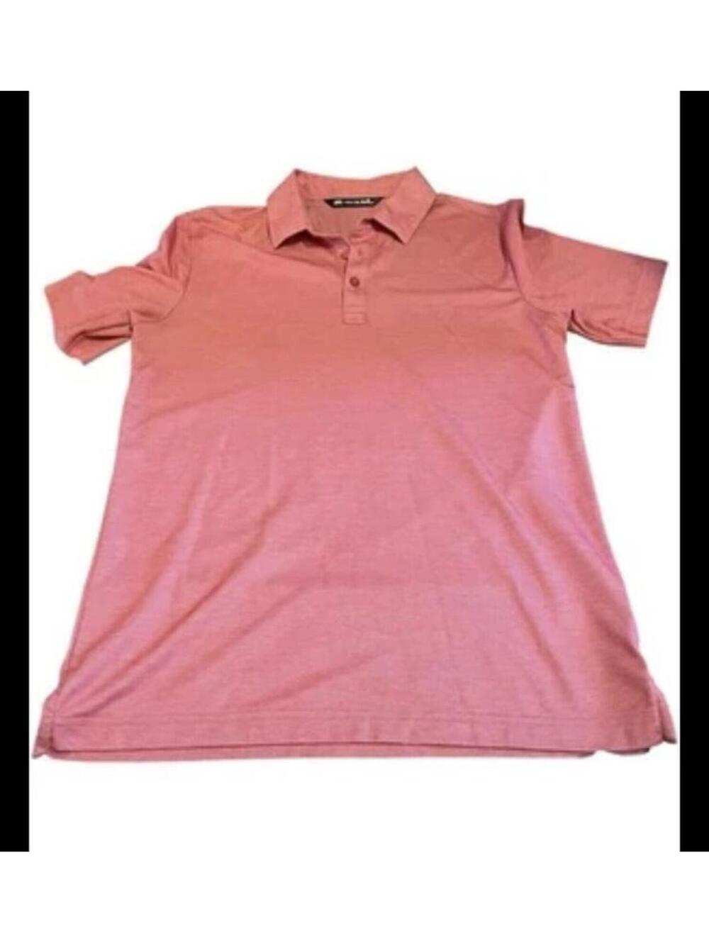 Travis Mathew Pink Polo Embroidered Shirt- S
